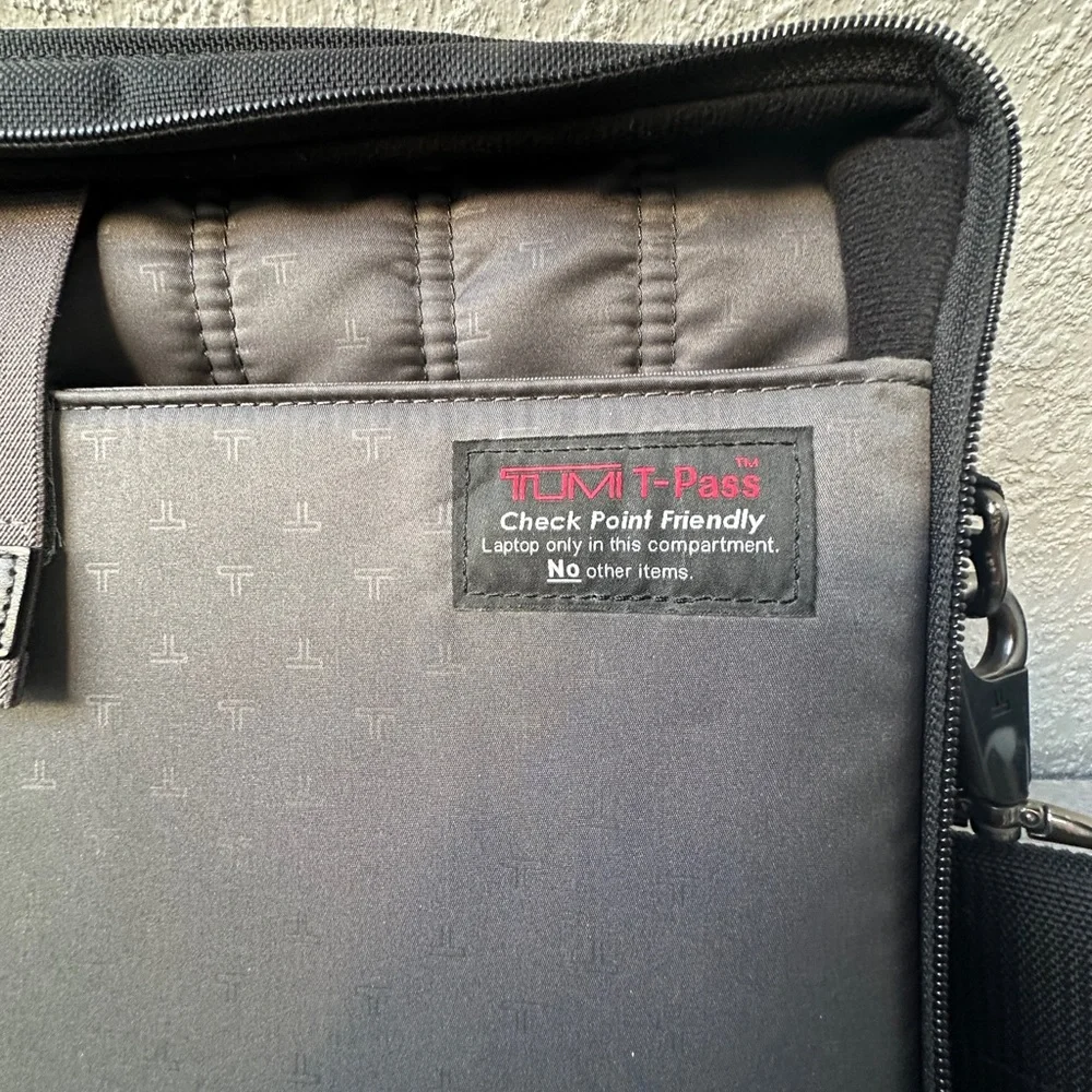 TUMI T-Pass Laptop Briefcase Black Ballistic Nylon Shoulder Bag
